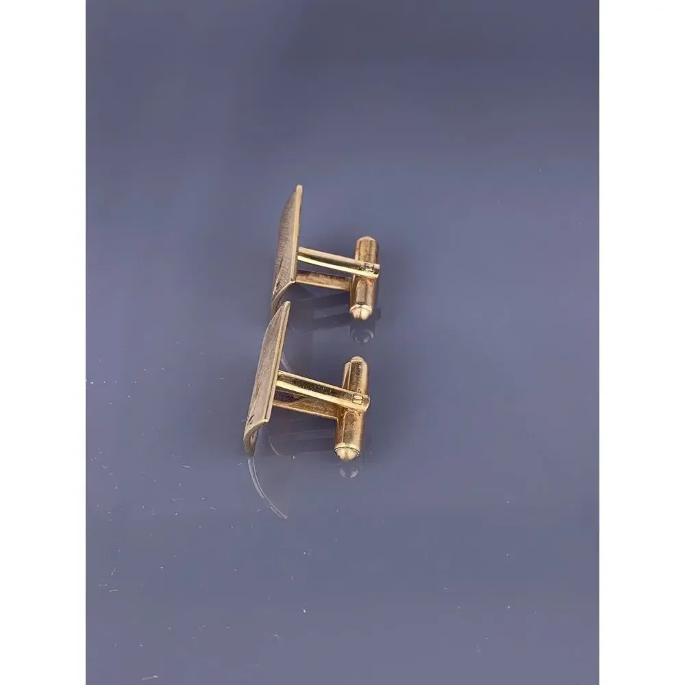Small Simple 1/20 12k Gold Filled Cufflinks Waves Textured Polish Mr X Vintage